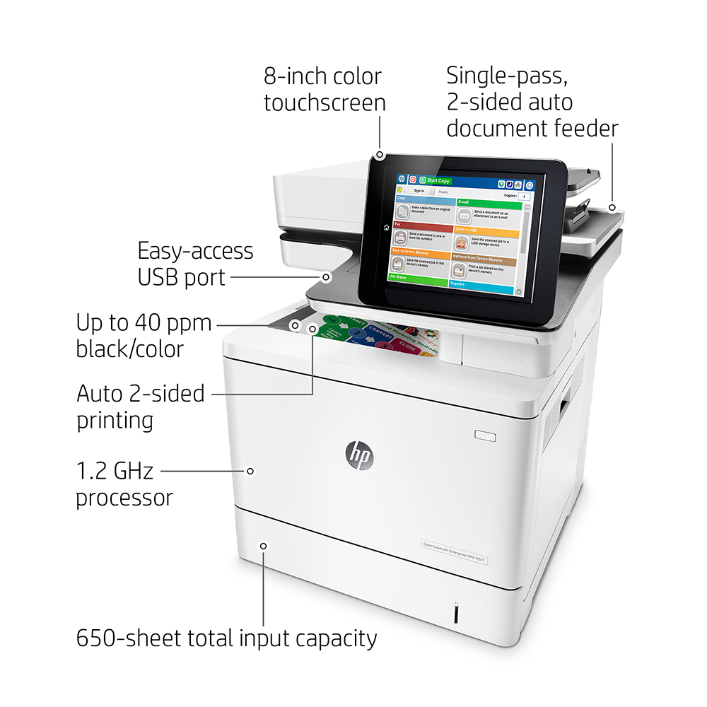 پرینتر چهارکاره رنگی HP Color LaserJet Enterprise MFP M577dn استوک